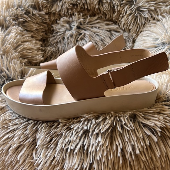 VINCE, Marett Leather Platform Sandal, Nude/Bone - Picture 6 of 9